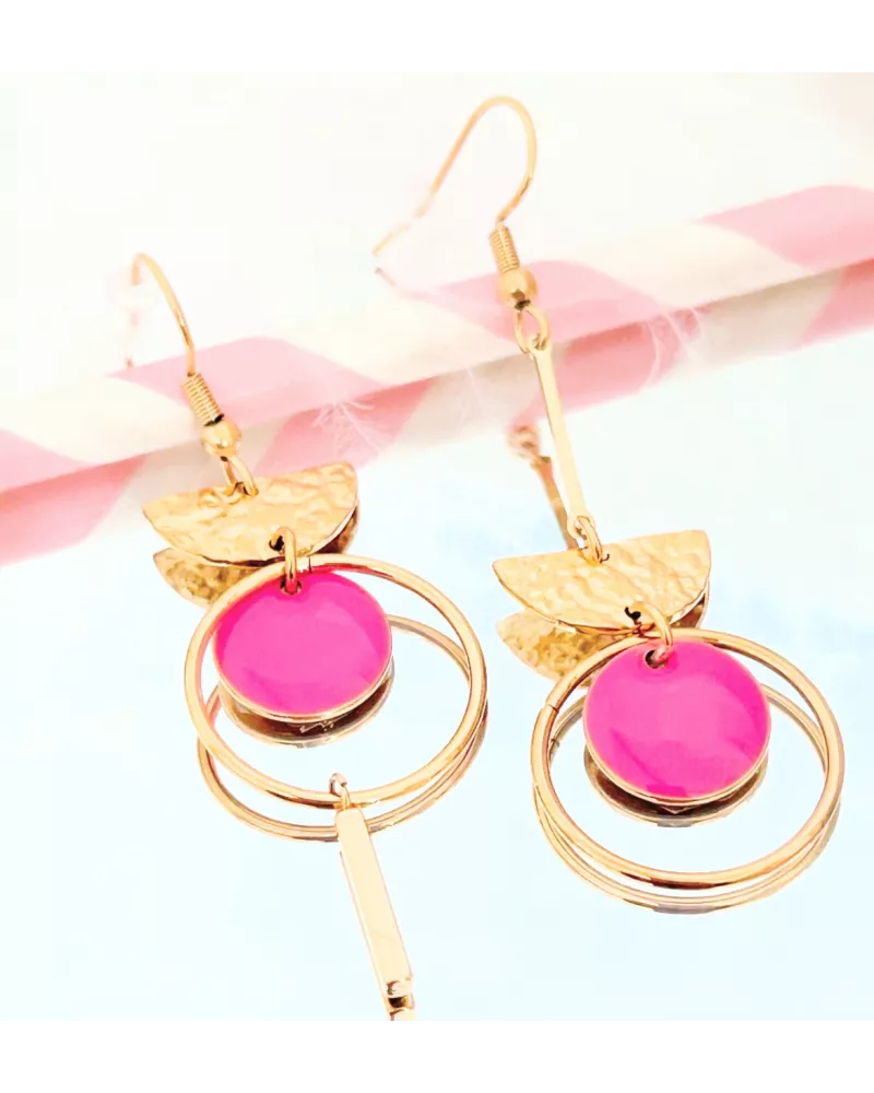 Boucles d'oreilles  Acier Doré Lilou Sunny