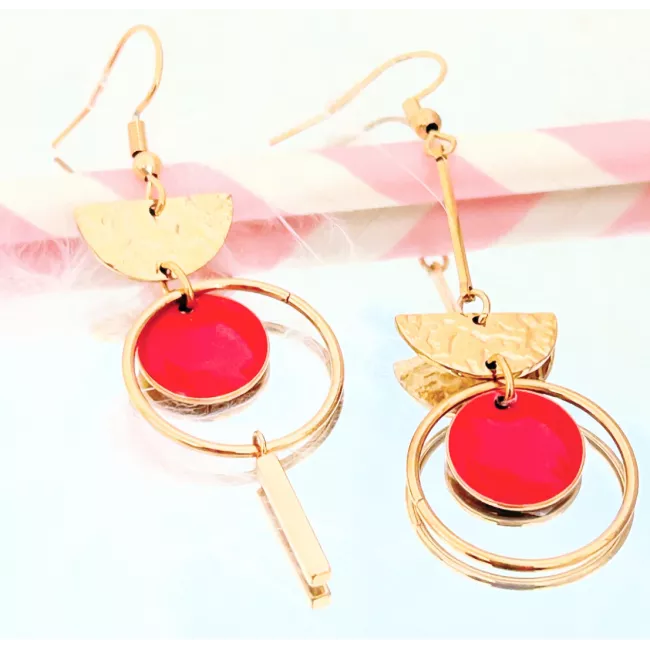 Boucles d'oreilles  Acier Doré Lilou Sunny