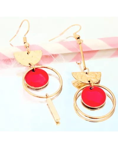Boucles d'oreilles  Acier Doré Lilou Sunny