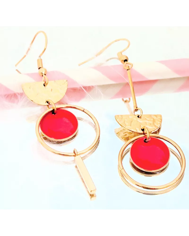 Boucles d'oreilles  Acier Doré Lilou Sunny