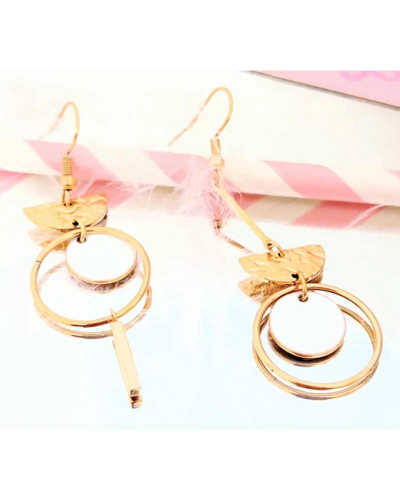 Boucles d'oreilles  Acier Doré Lilou Sunny