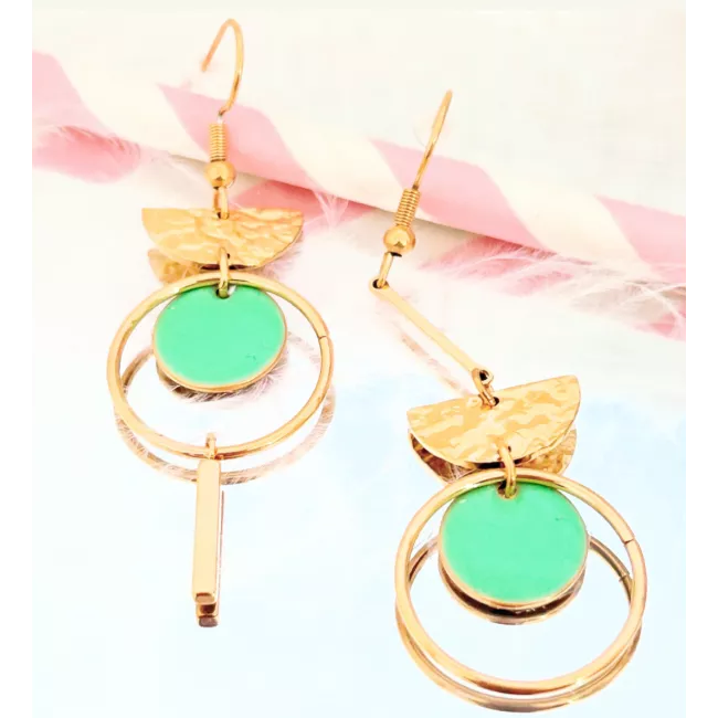 Boucles d'oreilles  Acier Doré Lilou Sunny