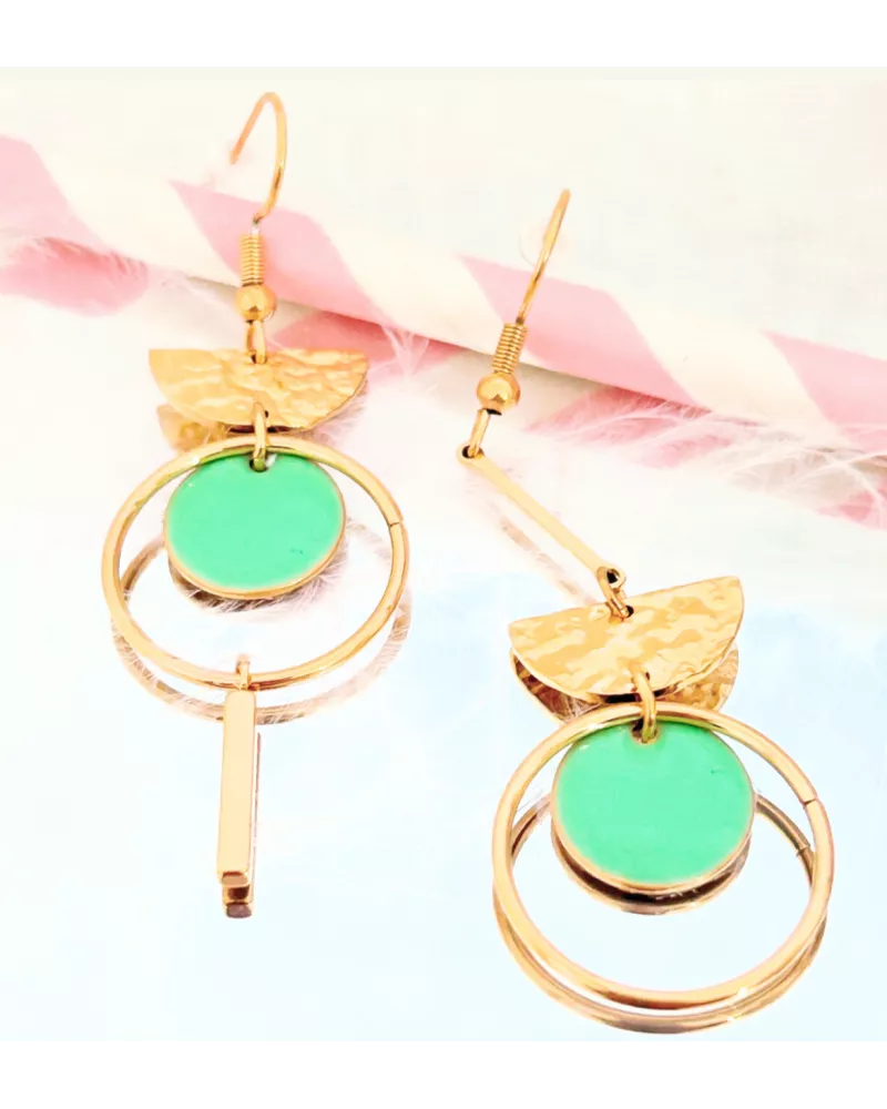 Boucles d'oreilles  Acier Doré Lilou Sunny