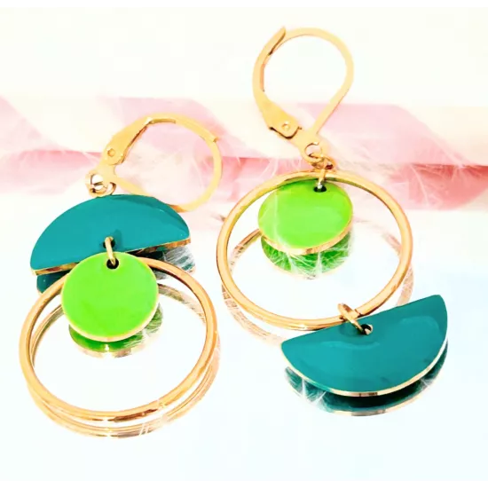 Boucles d'oreilles  Acier Doré Lilou Pop