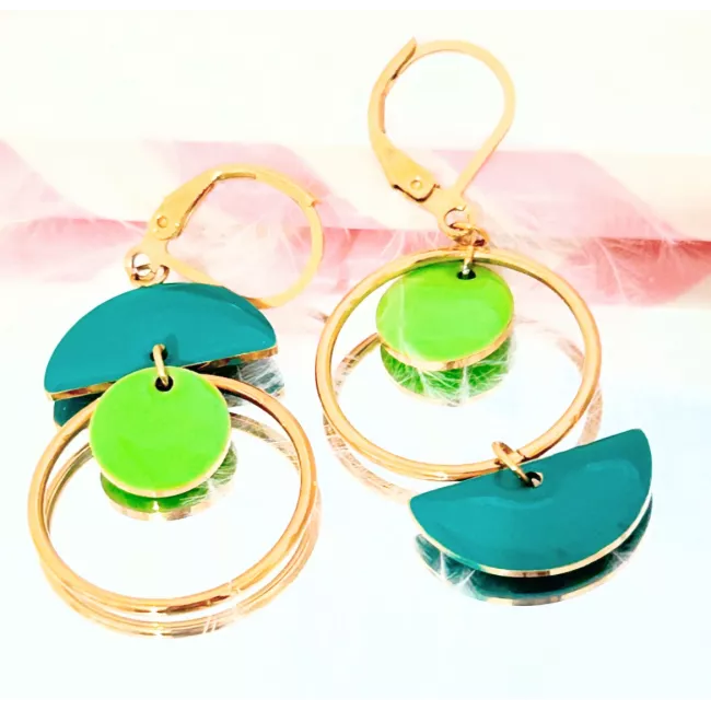 Boucles d'oreilles  Acier Doré Lilou Pop