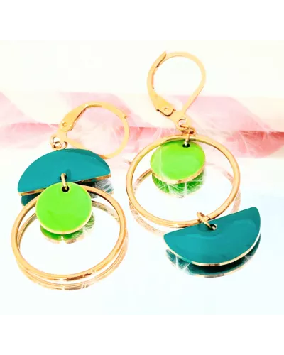 Boucles d'oreilles  Acier Doré Lilou Pop