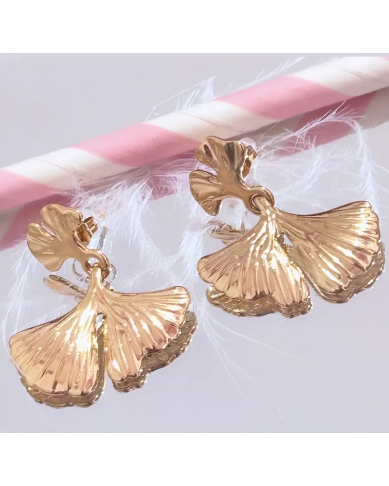 Boucles d'oreilles Acier doré Gisèle