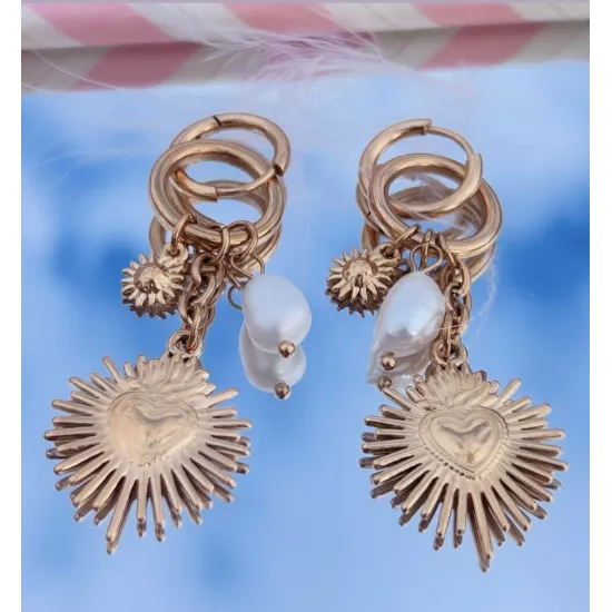 Boucles d'oreilles Acier doré Livia