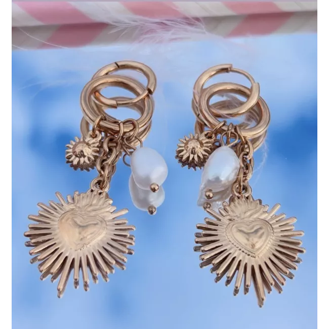 Boucles d'oreilles Acier doré Livia