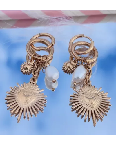 Boucles d'oreilles Acier doré Livia