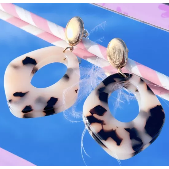 Boucles d'oreilles Acier doré Camélia