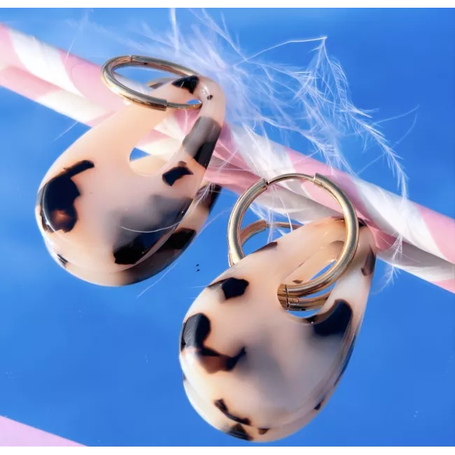 Boucles d'oreilles Acier doré Eléna