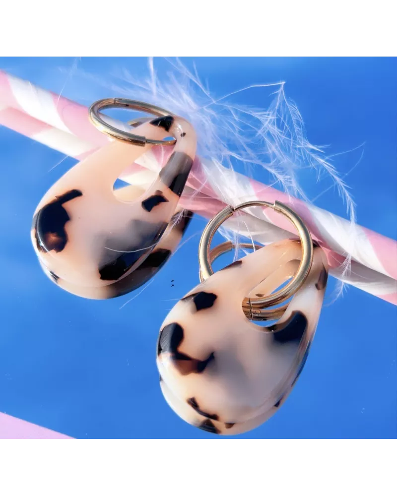 Boucles d'oreilles Acier doré Eléna