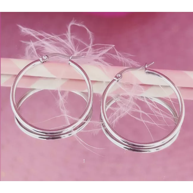 Créoles Acier Anna 30 mm