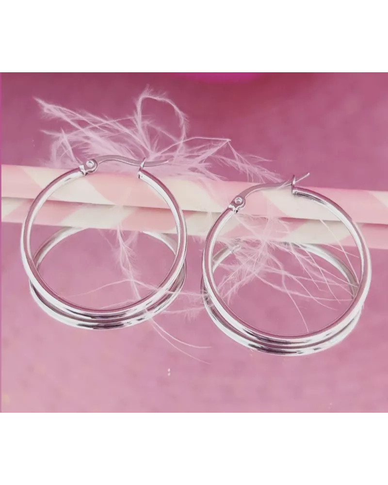 Créoles Acier Anna 30 mm