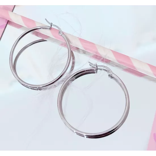 Créoles Acier Anna 40 mm