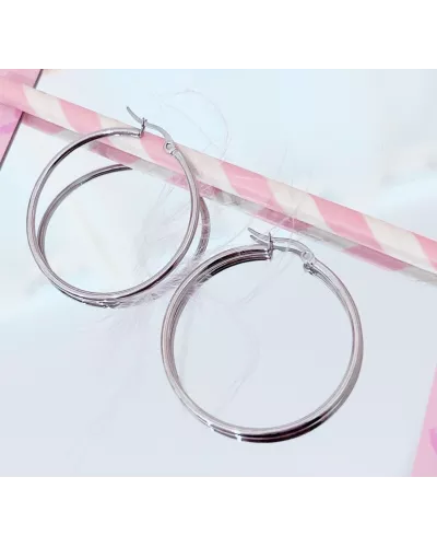 Créoles Acier Anna 40 mm