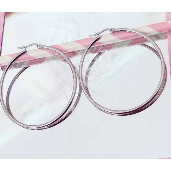 Créoles Acier Anna 50 mm