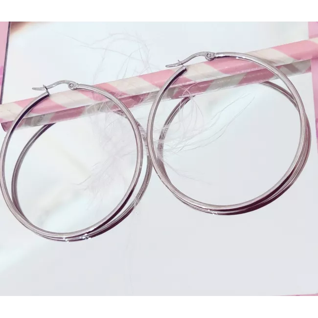 Créoles Acier Anna 50 mm