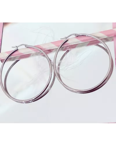 Créoles Acier Anna 50 mm