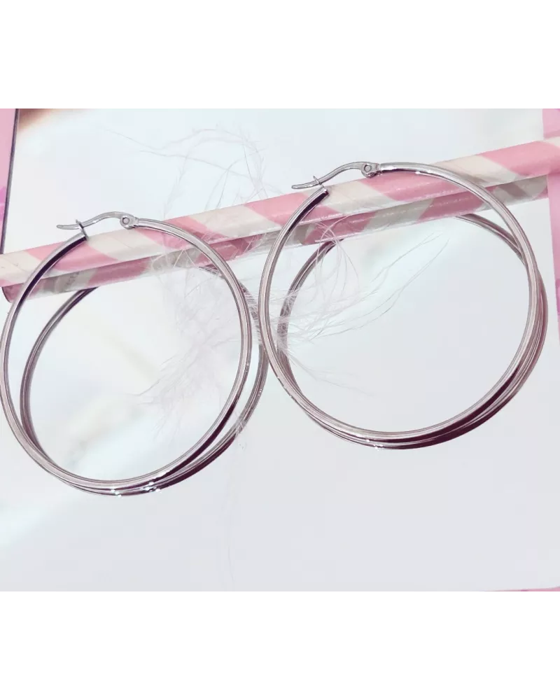 Créoles Acier Anna 50 mm