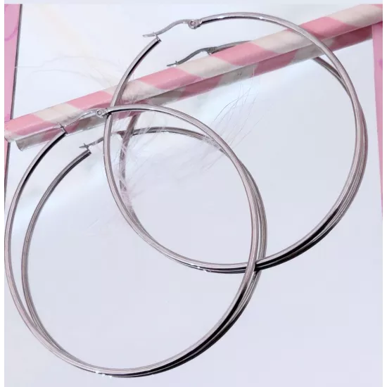 Créoles Acier Anna 70 mm