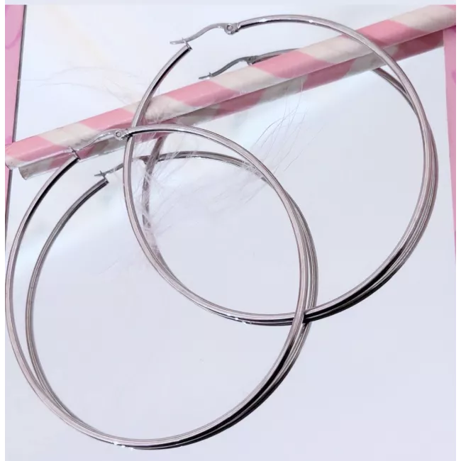 Créoles Acier Anna 70 mm