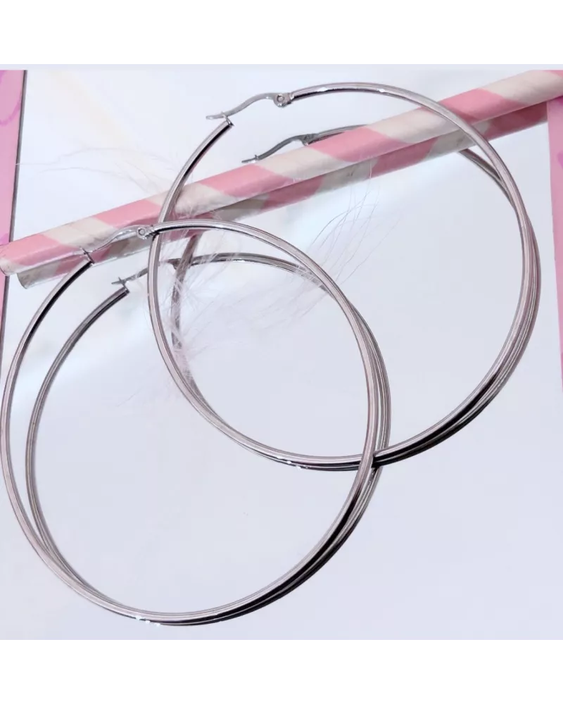 Créoles Acier Anna 70 mm