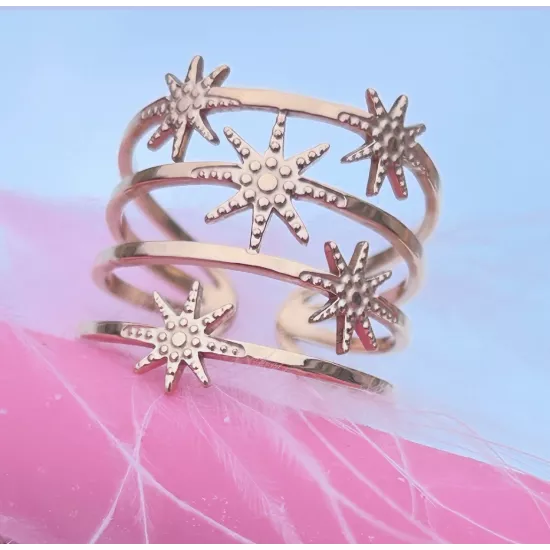 Bague Acier doré Talia