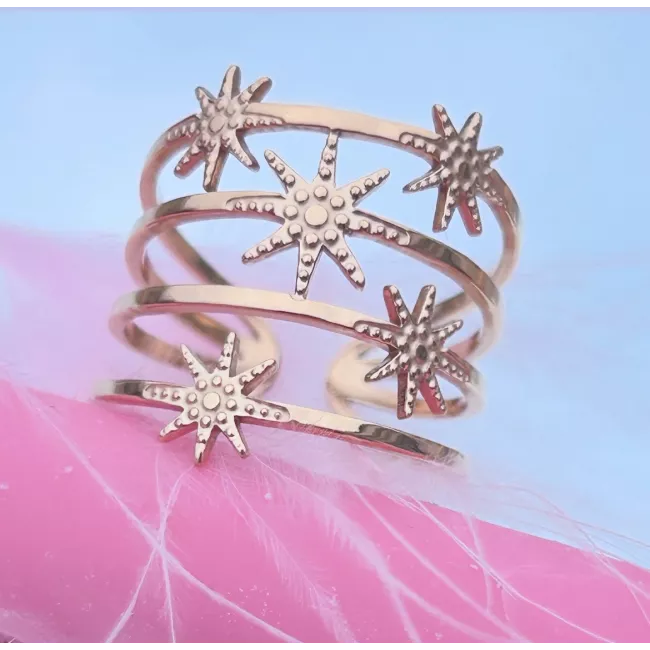 Bague Acier doré Talia