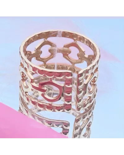 Bague Acier doré Camélia