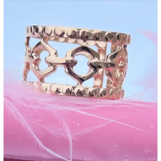 Bague Acier doré Camélia