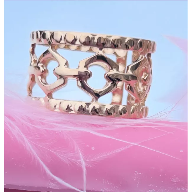 Bague Acier doré Camélia