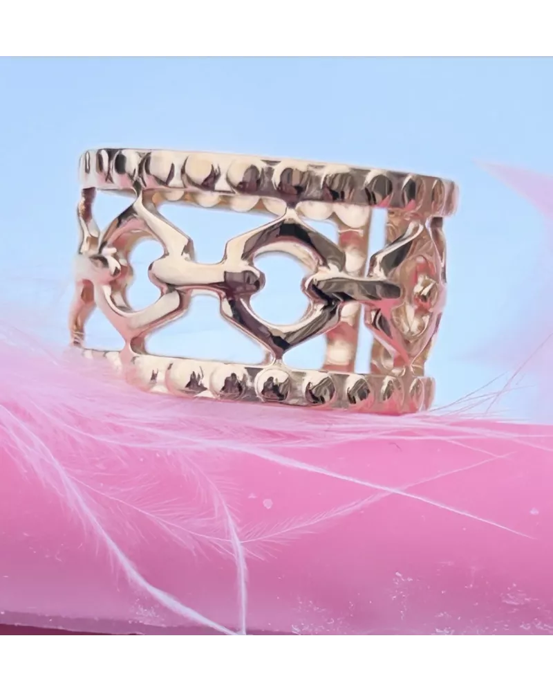 Bague Acier doré Camélia