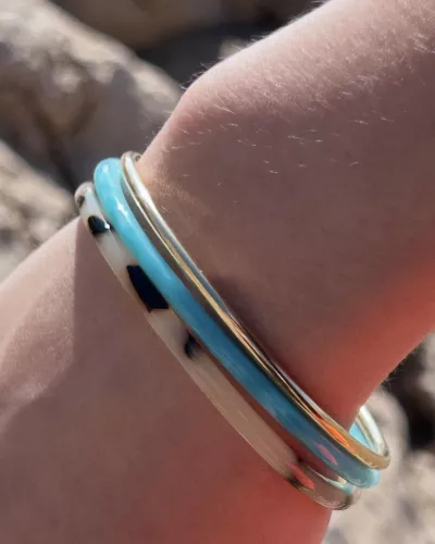 Jonc acier Lona doré et coloré