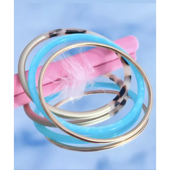 Jonc acier Lona doré et coloré