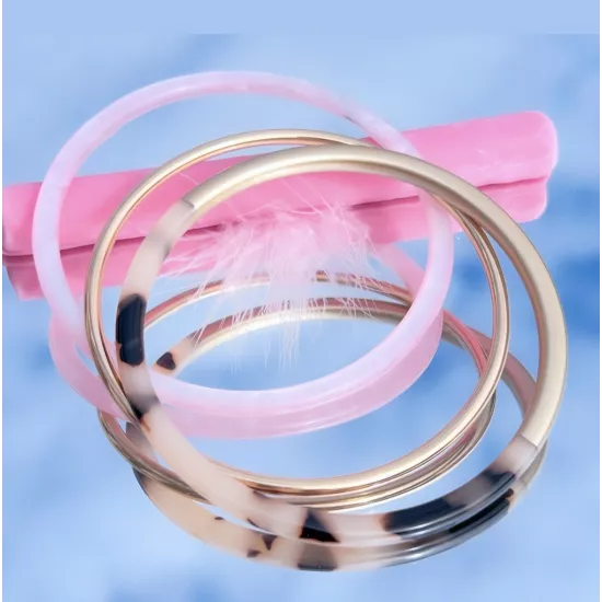 Jonc acier Lona doré et coloré