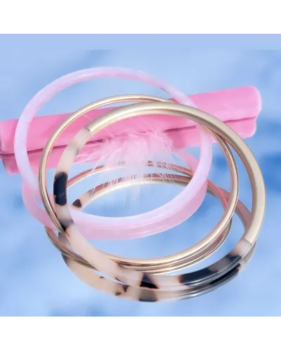 Jonc acier Lona doré et coloré