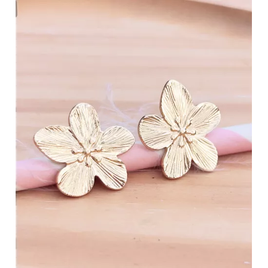 Boucles d'oreilles Acier doré Mini Floralia Bloom