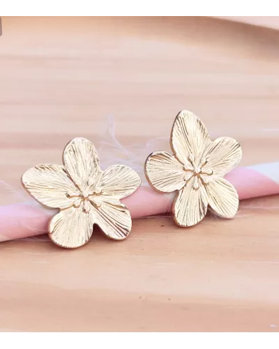 Boucles d'oreilles Acier doré Mini Floralia Bloom