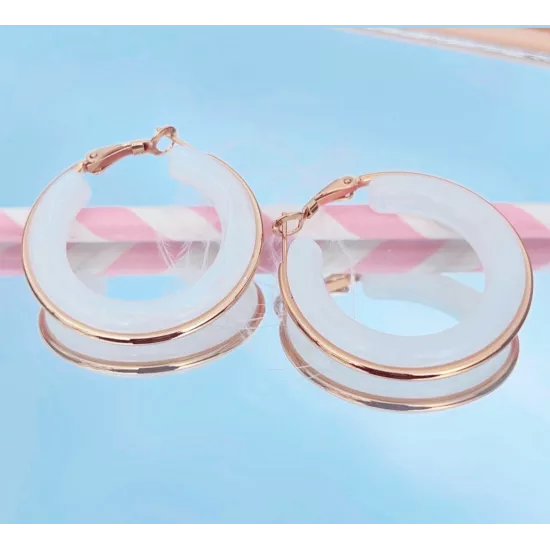 Créoles en acier doré Sofia