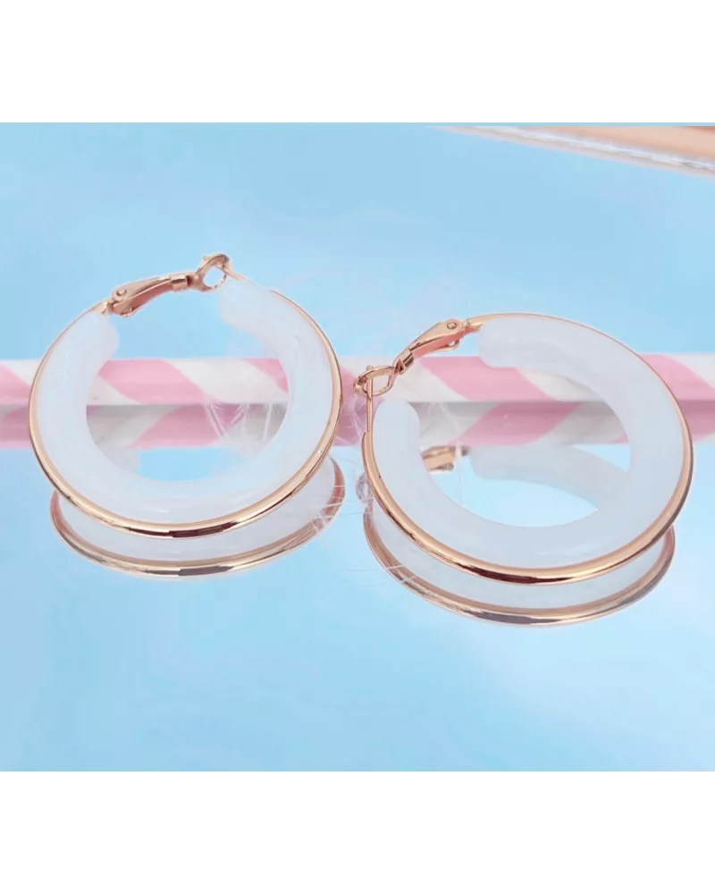 Créoles en acier doré Sofia