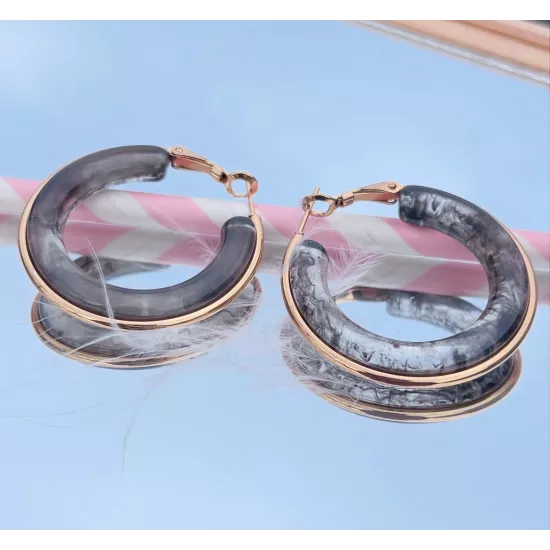 Créoles en acier doré Sofia