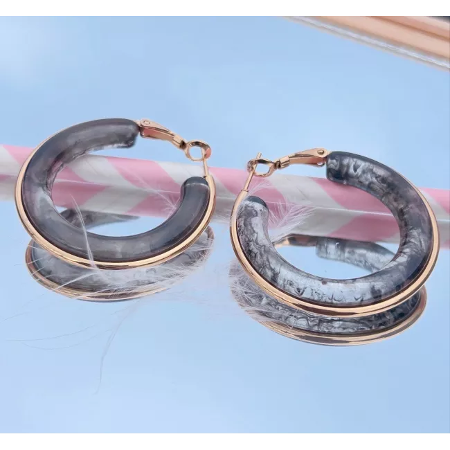 Créoles en acier doré Sofia