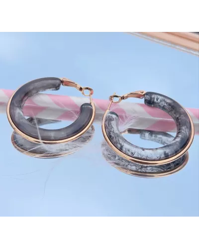 Créoles en acier doré Sofia