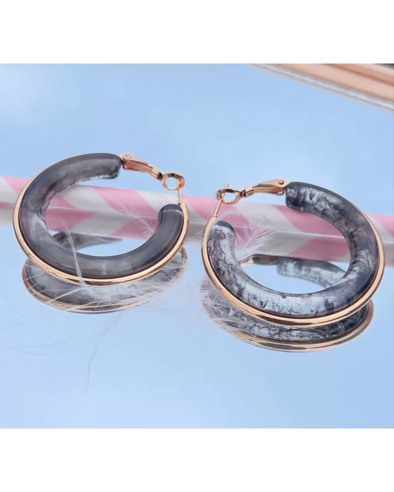 Créoles en acier doré Sofia