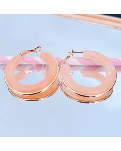 Créoles en acier doré Sofia