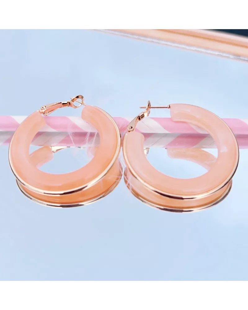 Créoles en acier doré Sofia