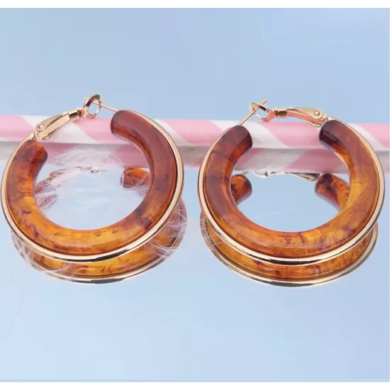 Créoles en acier doré Sofia