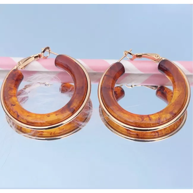 Créoles en acier doré Sofia